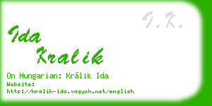 ida kralik business card