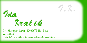 ida kralik business card